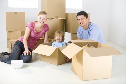 Moving boxes and home relocation scene in Elmersend