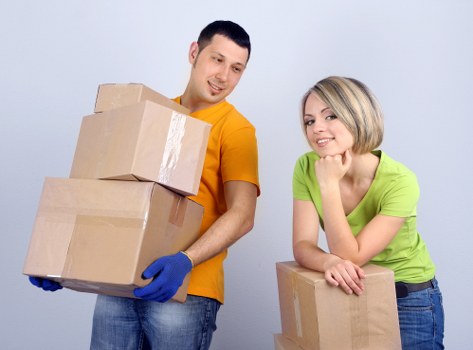 Organized packing and labeling boxes for an Elmersend move