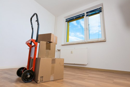 Workspace layout with organized storage units